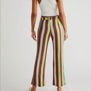 Free people striped flare pants.